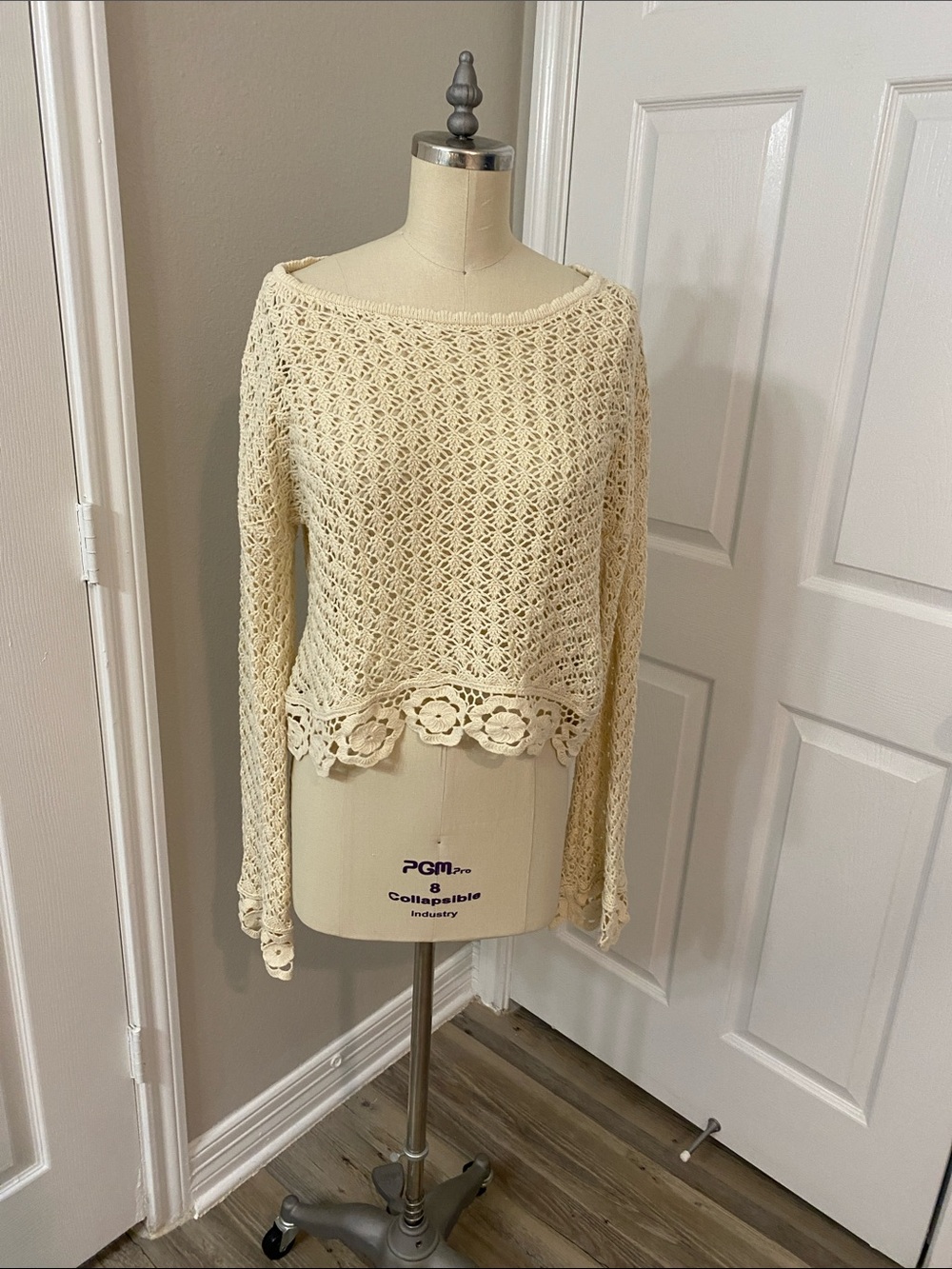 wild fable Cream Crochet Sweater